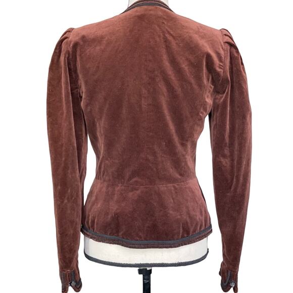 Vintage 70's Ellen Tracy velour brown jacket size women's medium - Picture 2 of 13
